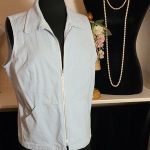 Rafaella stripped vest zipper w/pockets size16